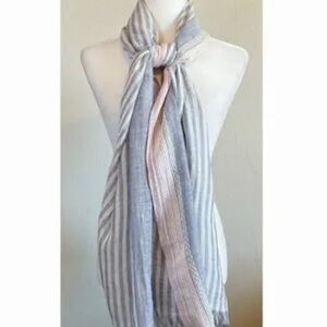 Abercrombie and Fitch pink blue white striped scarf